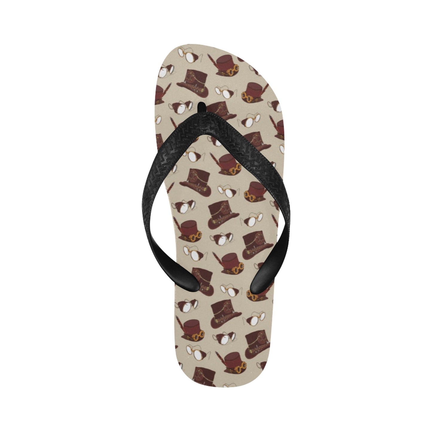 Steampunk Hat Print Design LKS301 Flip Flops