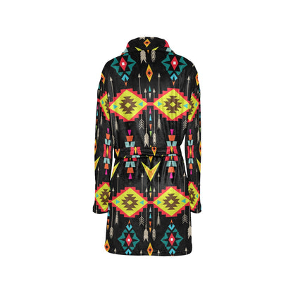 Native Pattern Print Design A05 Women's Fleece Robe