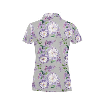 Lilac Pattern Print Design LI07 Women's Polo Shirt