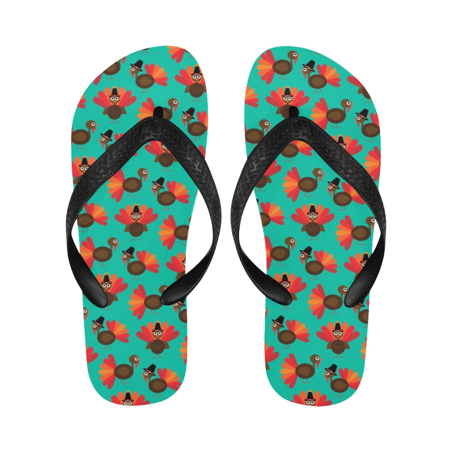 Thanksgiving Print Design LKS307 Flip Flops