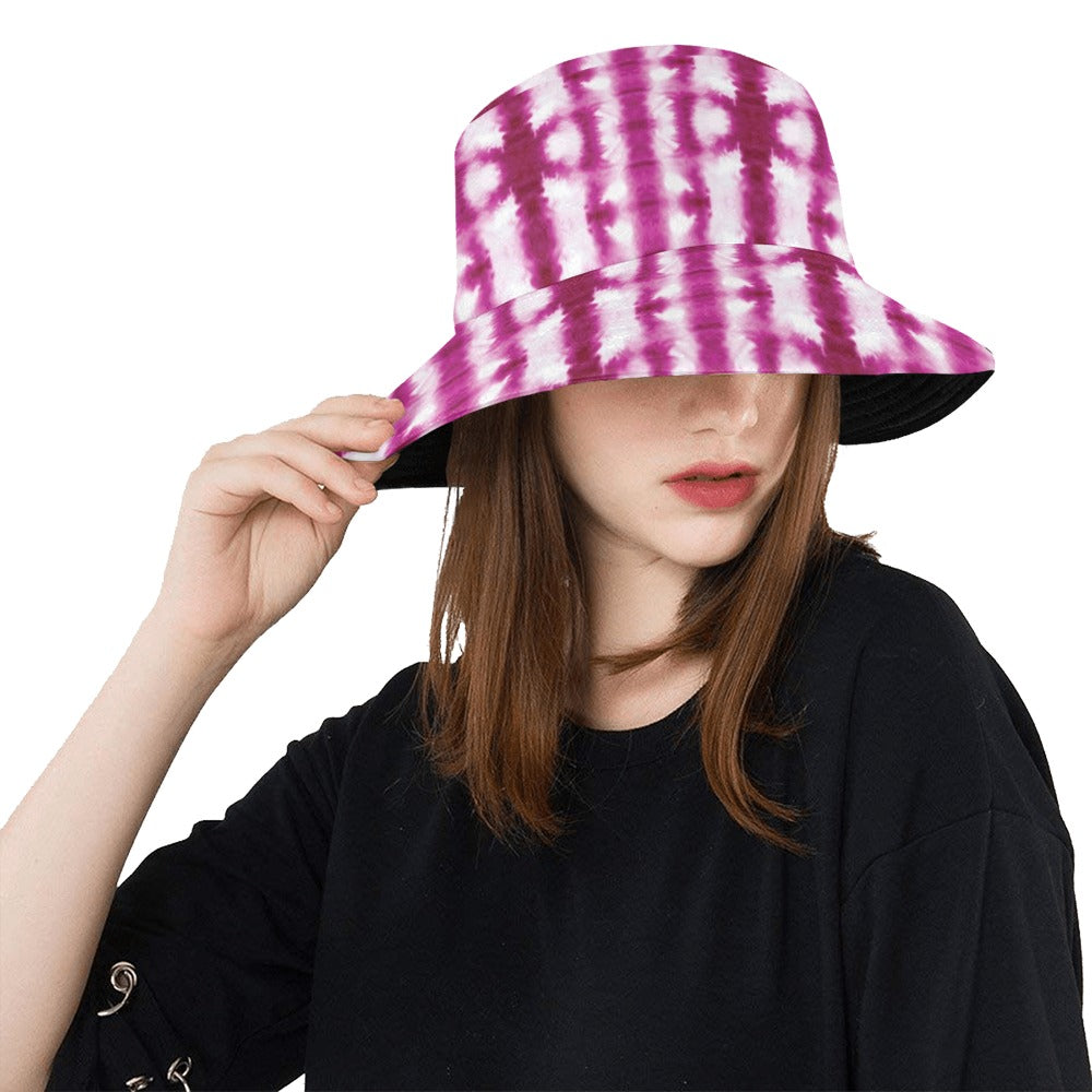 Tie Dye Dark Pink Print Design LKS303 Unisex Bucket Hat