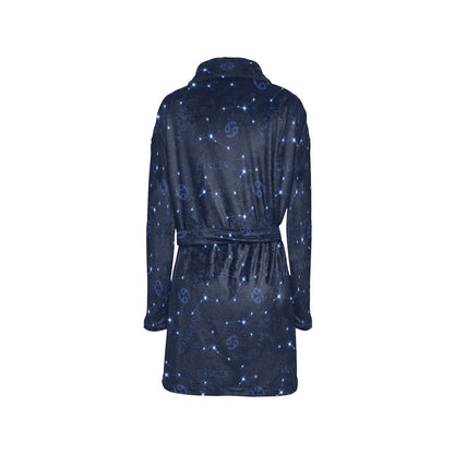 Cancer Zodiac Pattern Print Design 05 Women's Fleece Robe