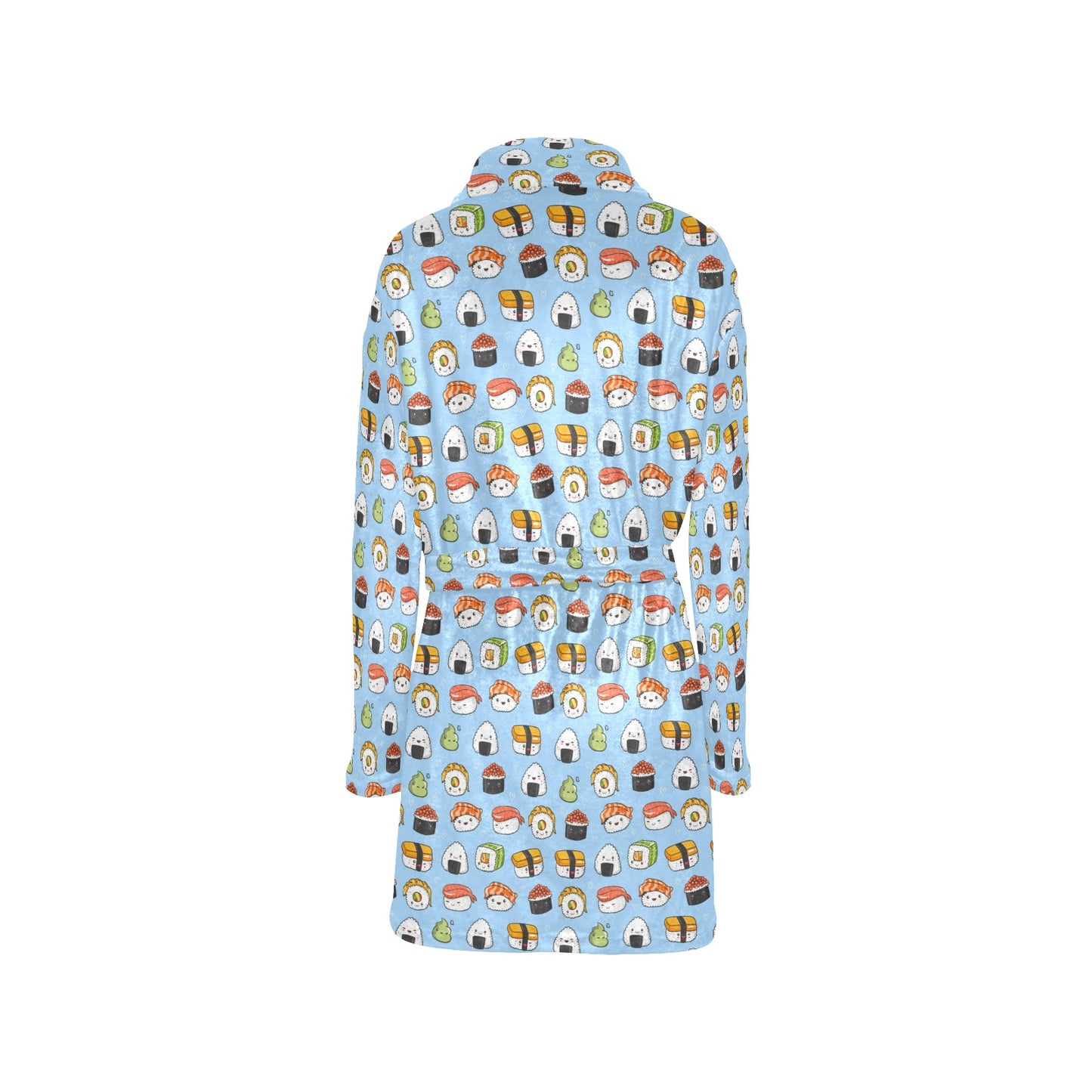 Sushi Cartoon Design Women's Fleece Robe