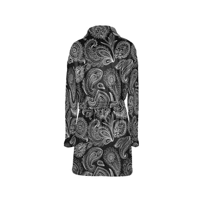 Paisley Pattern Print Design A04 Women's Fleece Robe