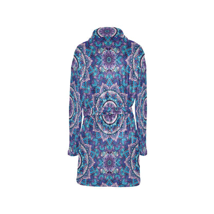 Mandala Pattern Print Design 04 Women's Fleece Robe