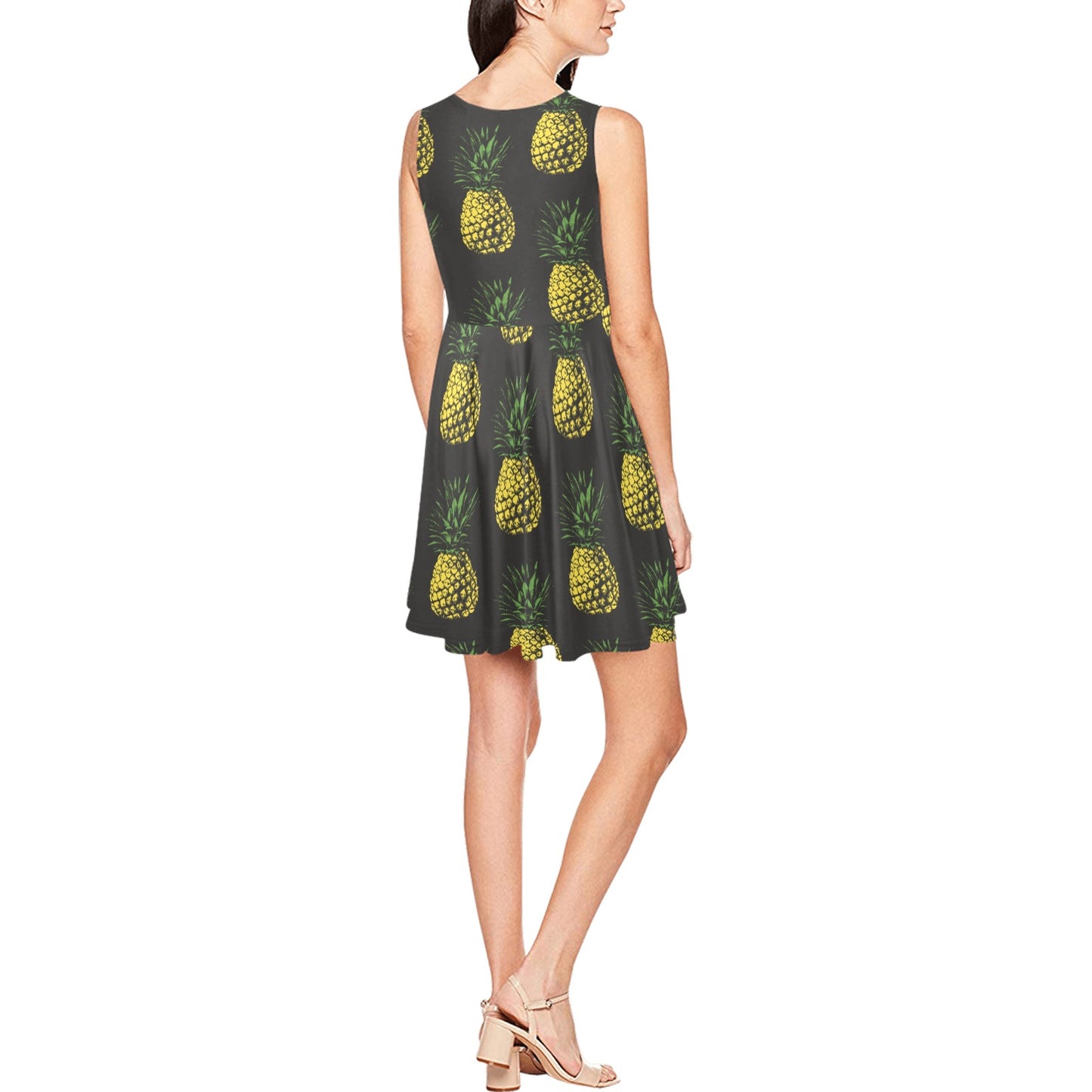 Gold Pineapple Sleeveless Dress