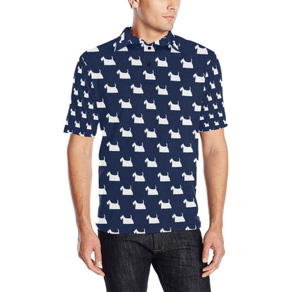 Scottish Terriers Print Design LKS303 Men Polo Shirt