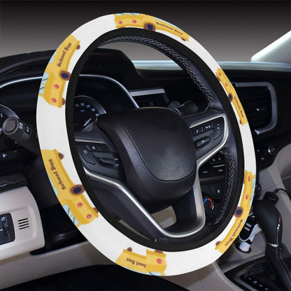 School Bus Print Design LKS306 Steering Wheel Cover with Elastic Edge