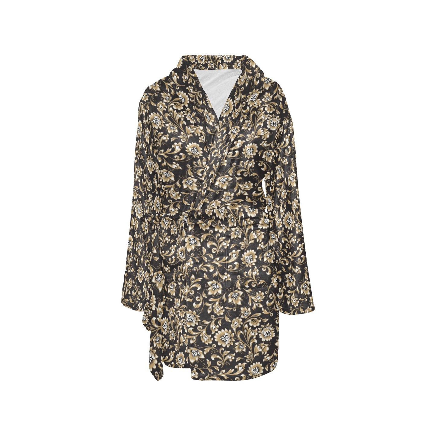 Brocade Pattern Print Design 03 Women's Fleece Robe