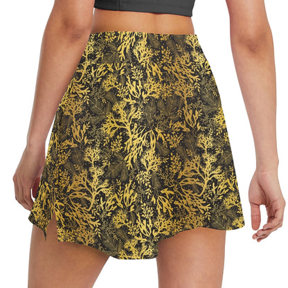 Seaweed Print Design LKS303 17" Golf & Pickleball Skort with Pockets