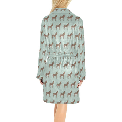 Donkey Print Design LKS402 Women's Fleece Robe