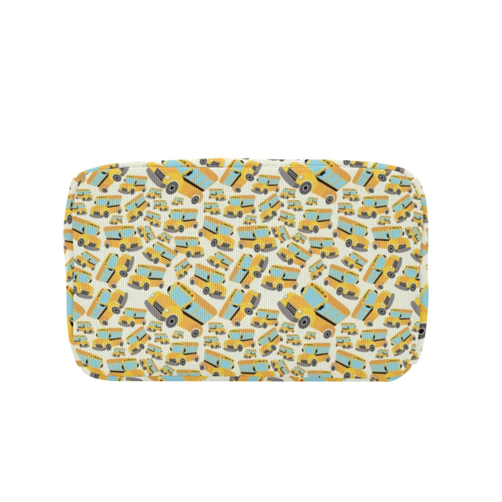 School Bus Print Design LKS301 Insulated Lunch Bag