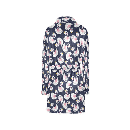 Swan Print Design LKS403 Women's Fleece Robe