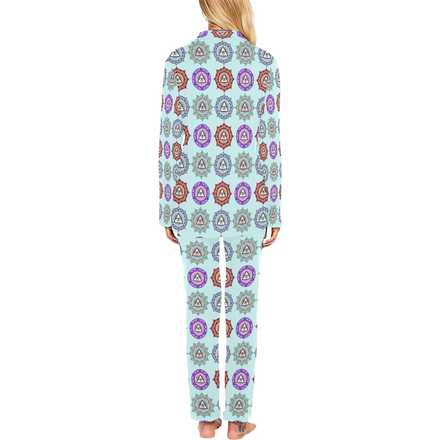 Third Eye Print Design LKS302 Women's Long Pajama Set