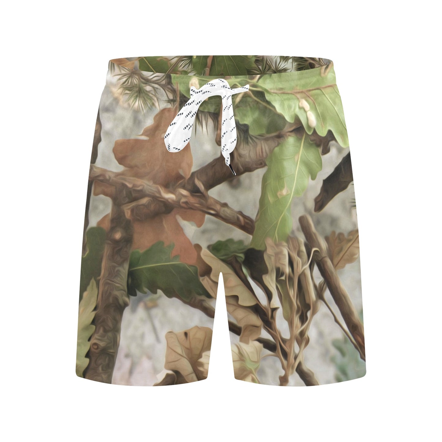Camo Realistic Tree Forest Print Men's Swim Trunks Beach Shorts