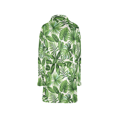 Tropical Flower Pattern Print Design TF013 Women's Fleece Robe