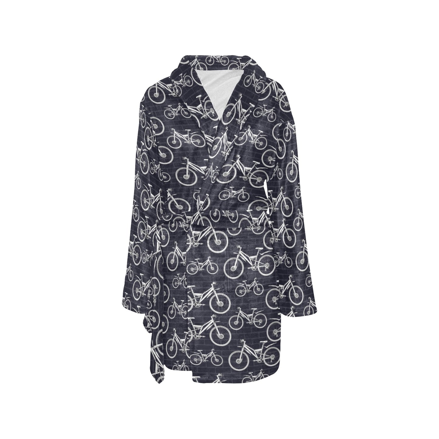 Mountain bike Pattern Print Design 02 Women's Fleece Robe