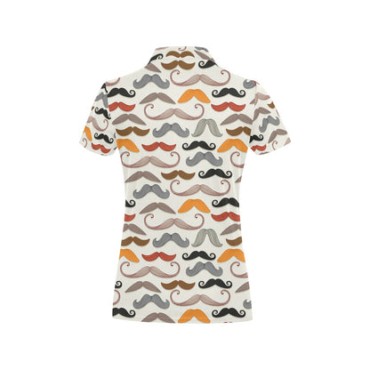 Mustache Pattern Print Design A02 Women's Polo Shirt