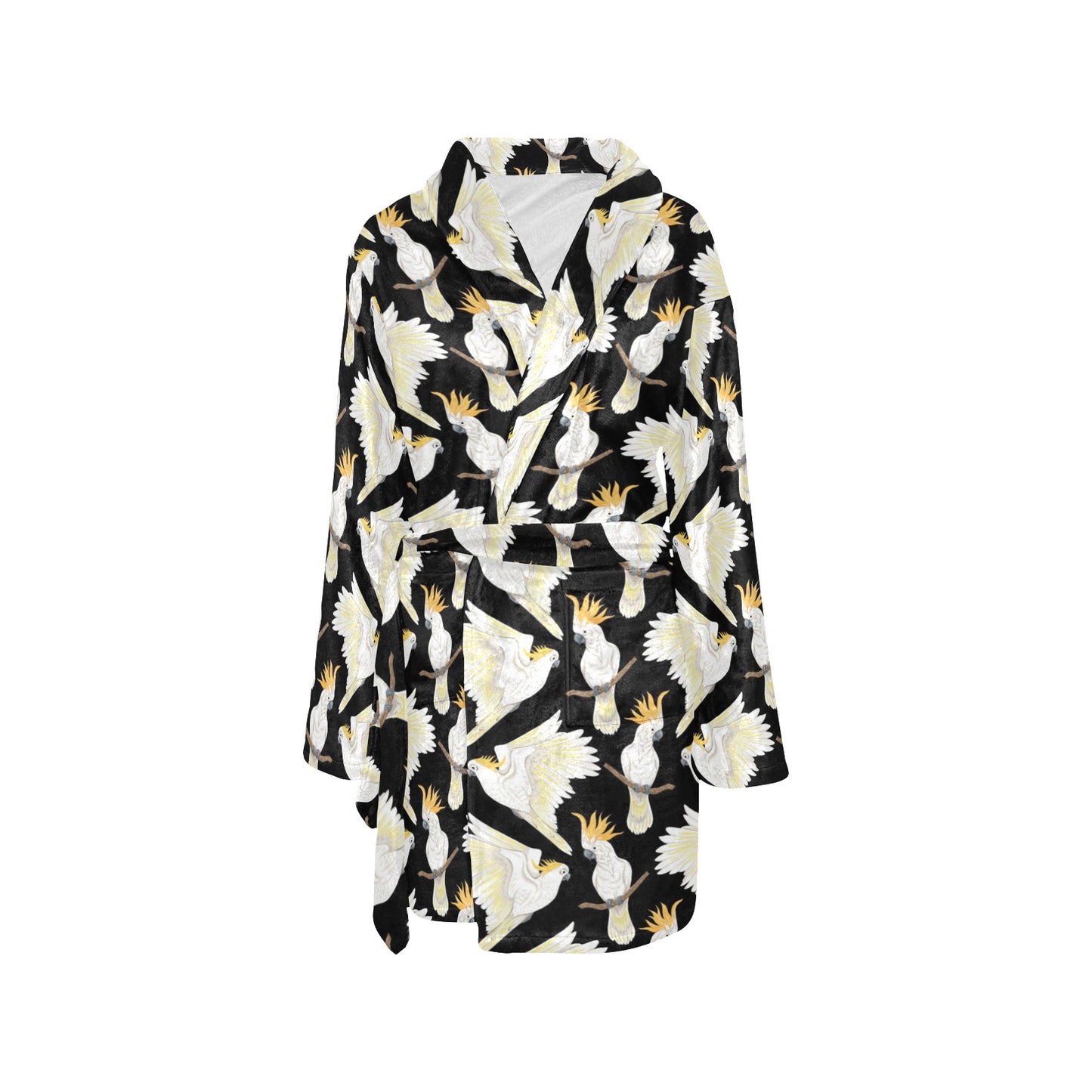 Cockatoo Print Design LKS402 Women's Fleece Robe