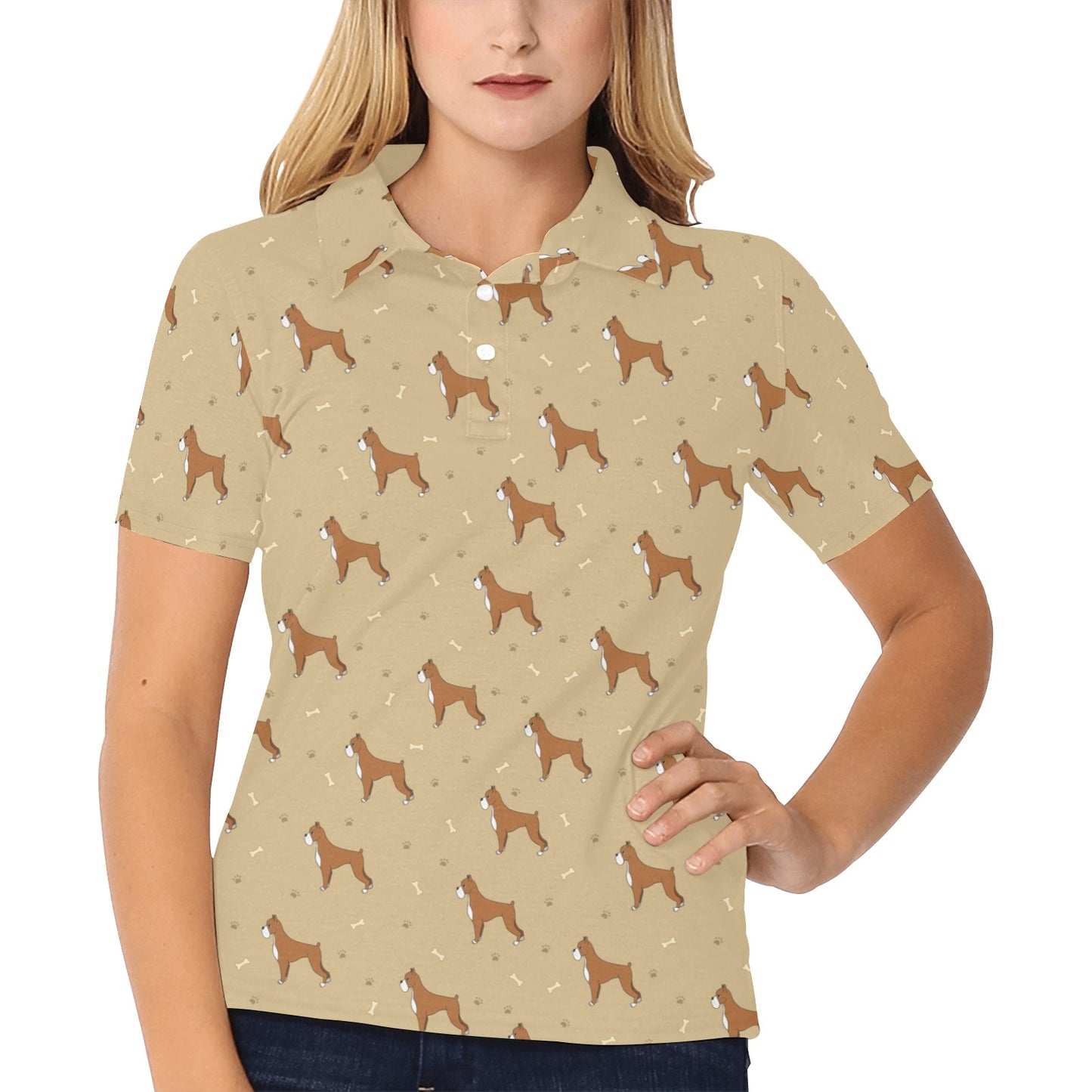 Boxers Pattern Print Design 02 Women's Polo Shirt