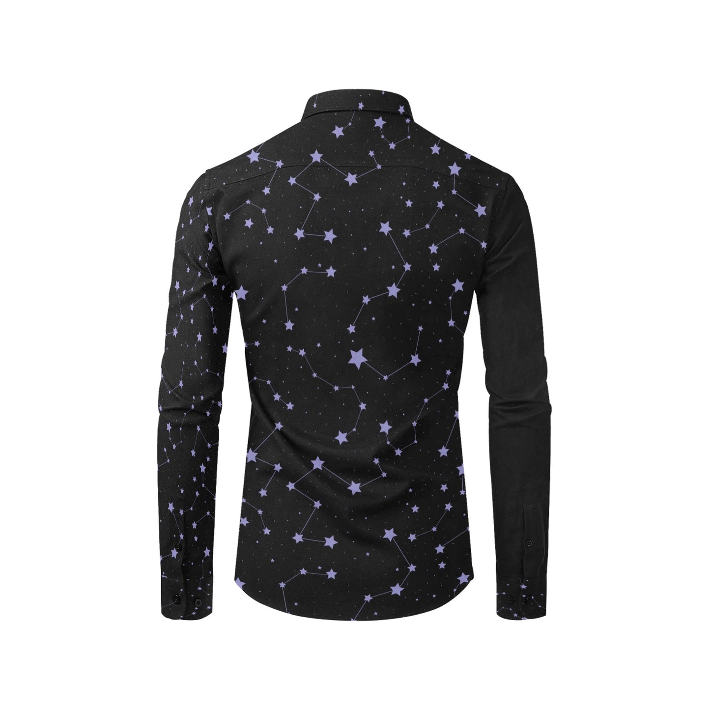 Star Print Design LKS303 Men's Long Sleeve Dress Shirt