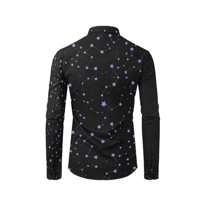 Star Print Design LKS303 Men's Long Sleeve Dress Shirt