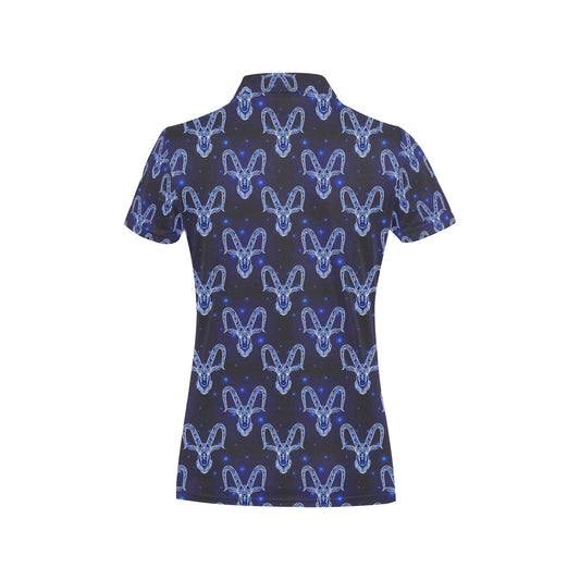 Goat Print Design LKS401 Women's Polo Shirt