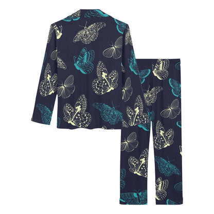 Monarch Butterfly Pattern Print Design 01 Women's Long Pajama Set