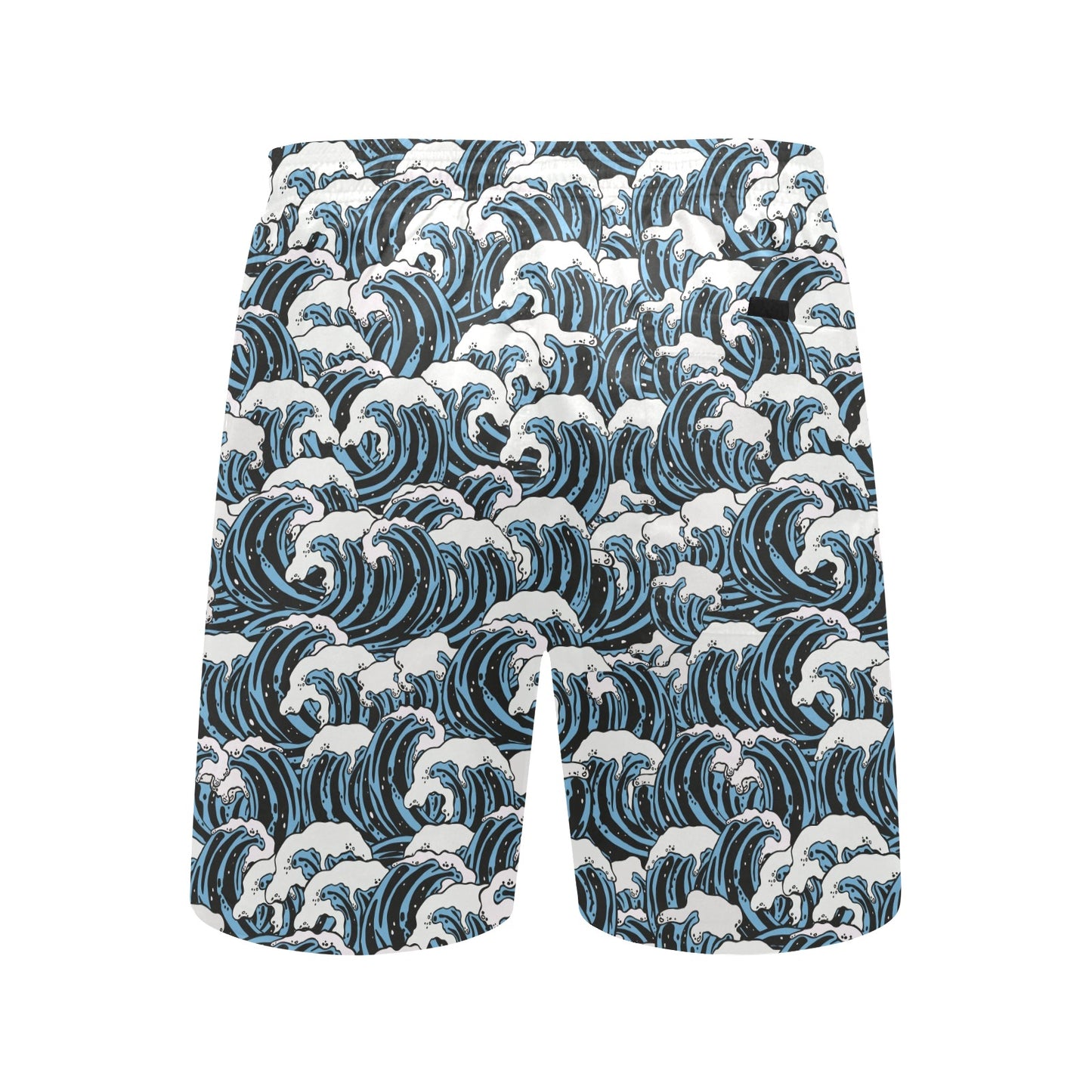 Surf Wave Pattern Print Men's Swim Trunks Beach Shorts