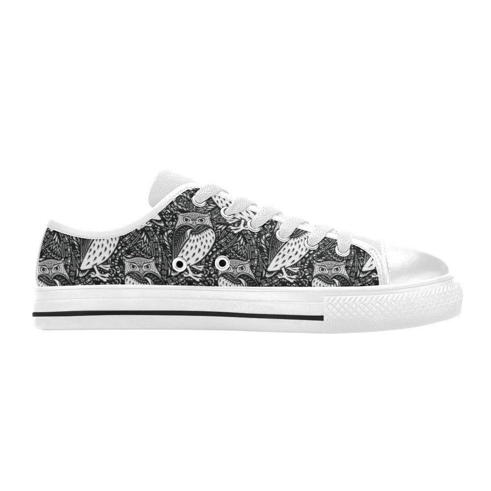 Tribal Pattern Print Design LKS308 Women's White Low Top Shoes