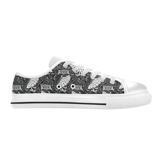 Tribal Pattern Print Design LKS308 Women's White Low Top Shoes