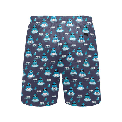Shark Print Design LKS309 Men's Swim Trunks Beach Shorts