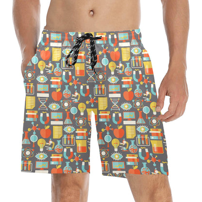 Science Print Design LKS302 Men's Swim Trunks Beach Shorts