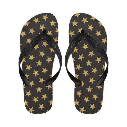 Star Gold Print Design LKS302 Flip Flops