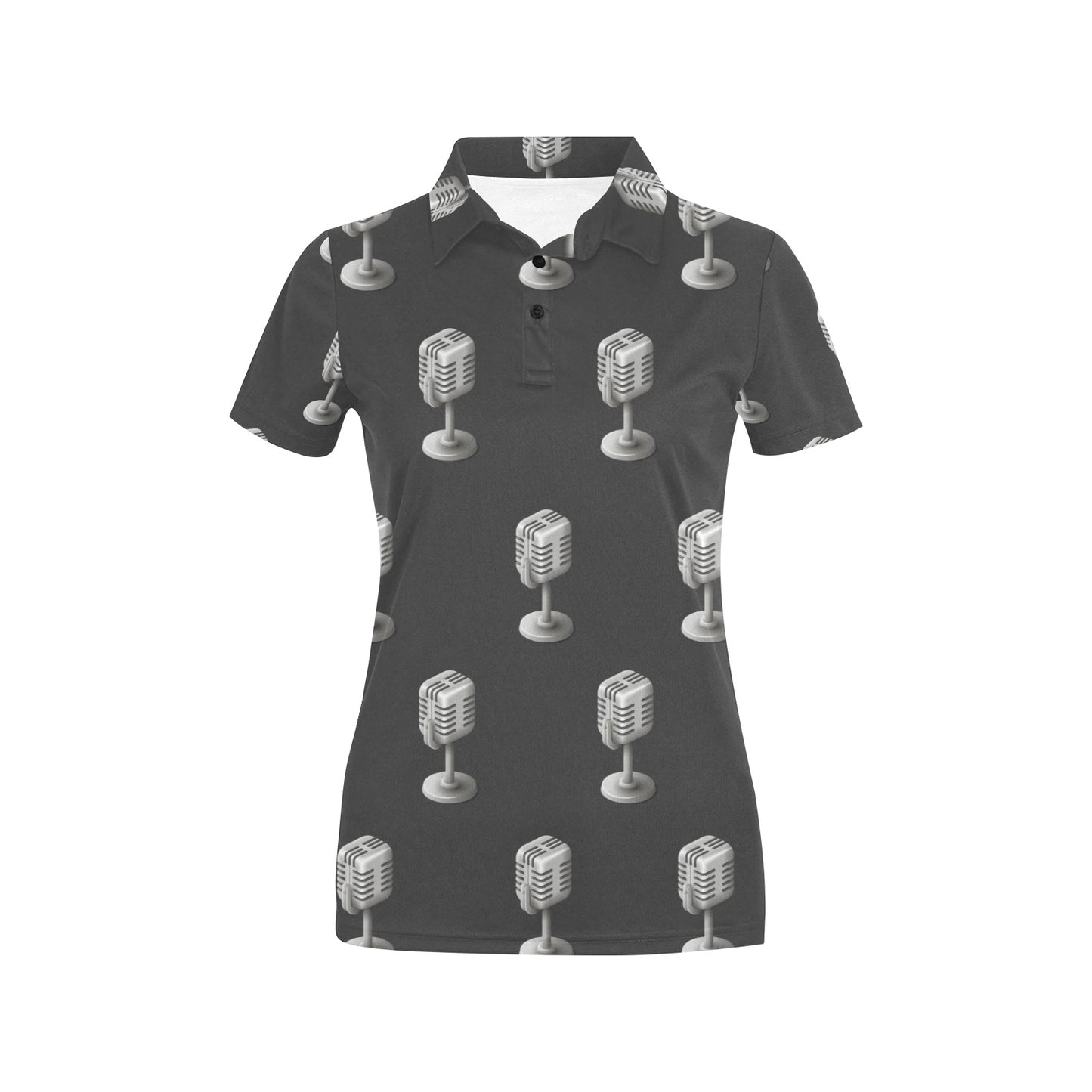 Microphone Vintage Pattern Print Design 01 Women's Polo Shirt