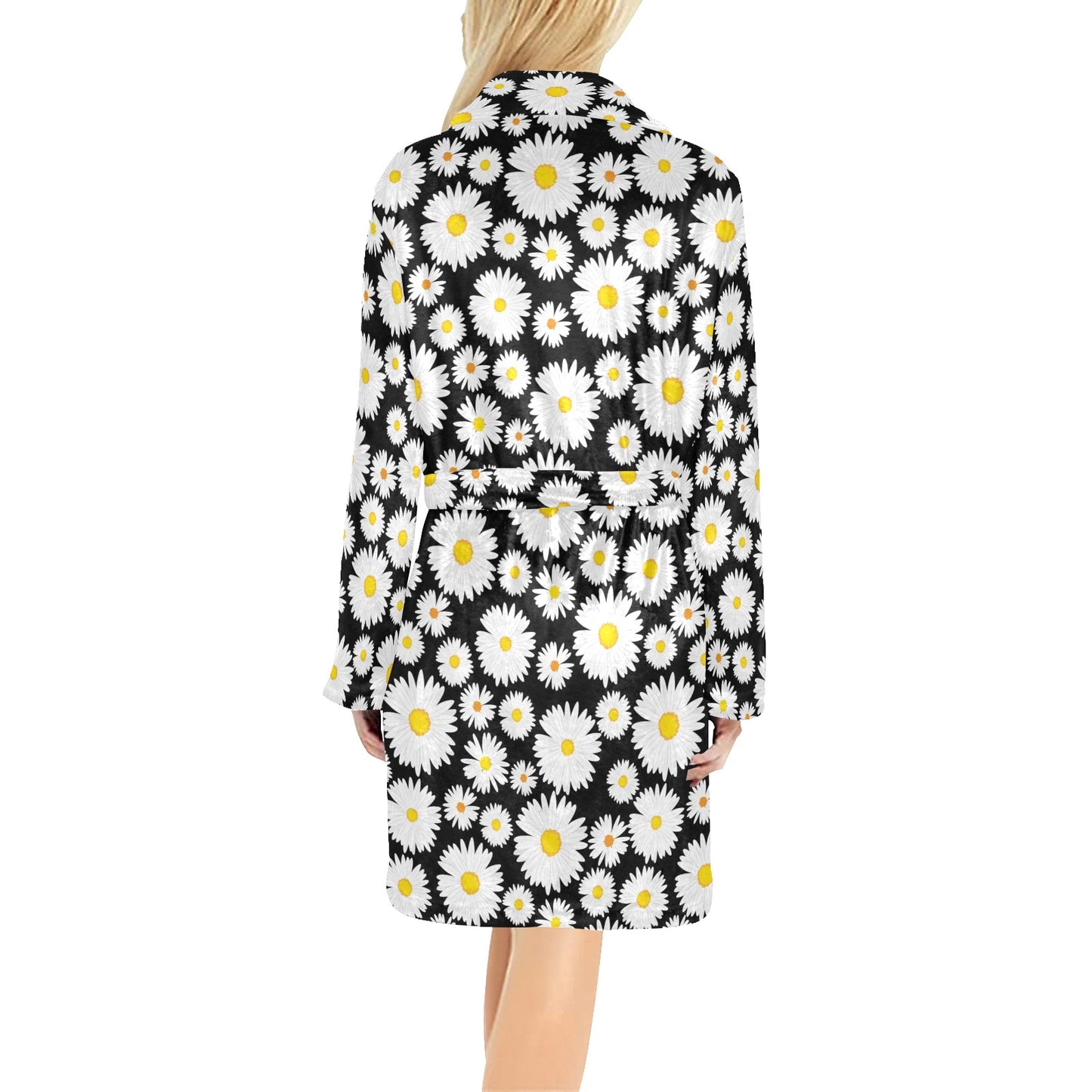 Daisy Pattern Print Design 01 Women's Fleece Robe