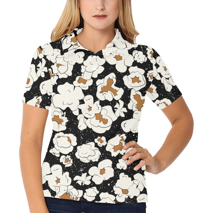 Popcorn Pattern Print Design A02 Women's Polo Shirt