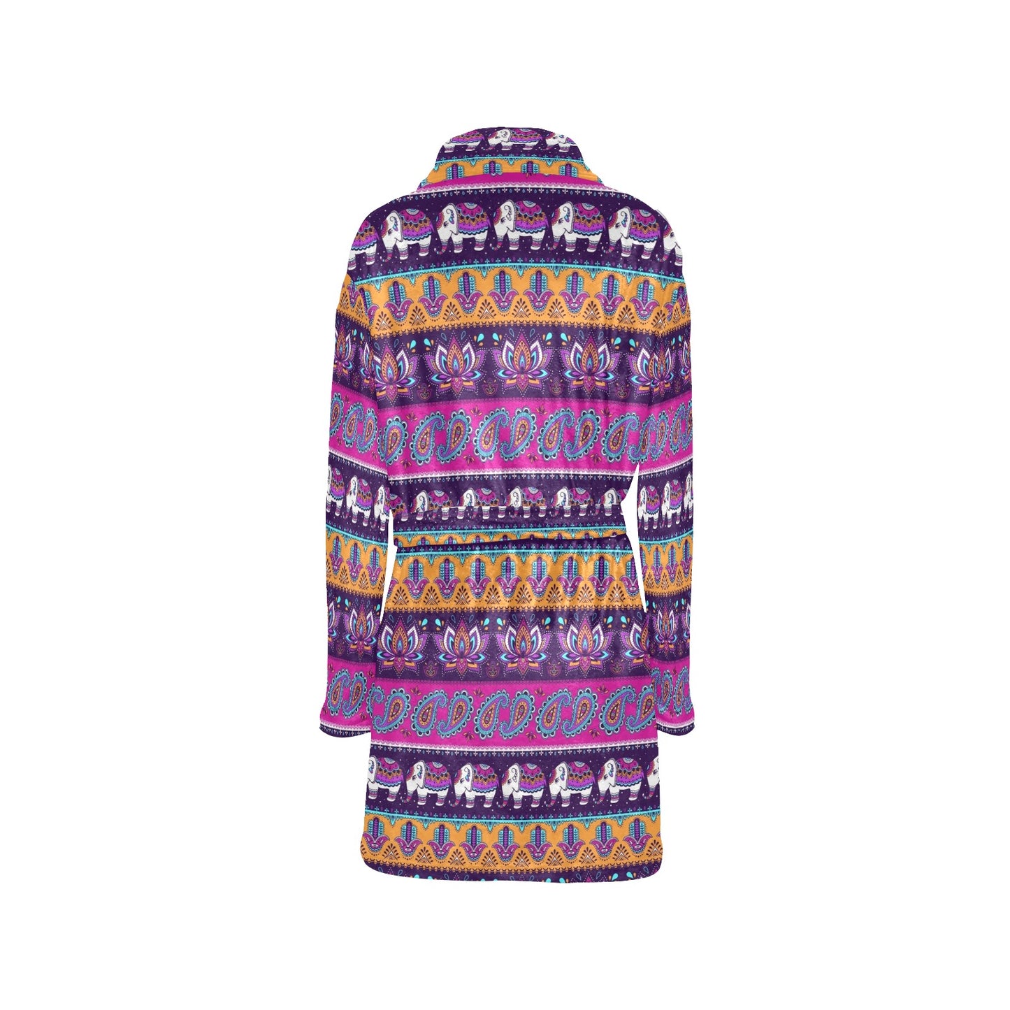 Boho Indian Style Pattern Women's Fleece Robe
