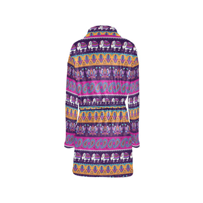 Boho Indian Style Pattern Women's Fleece Robe