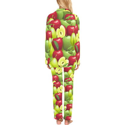 Apple Pattern Print Design AP03 Women's Long Pajama Set