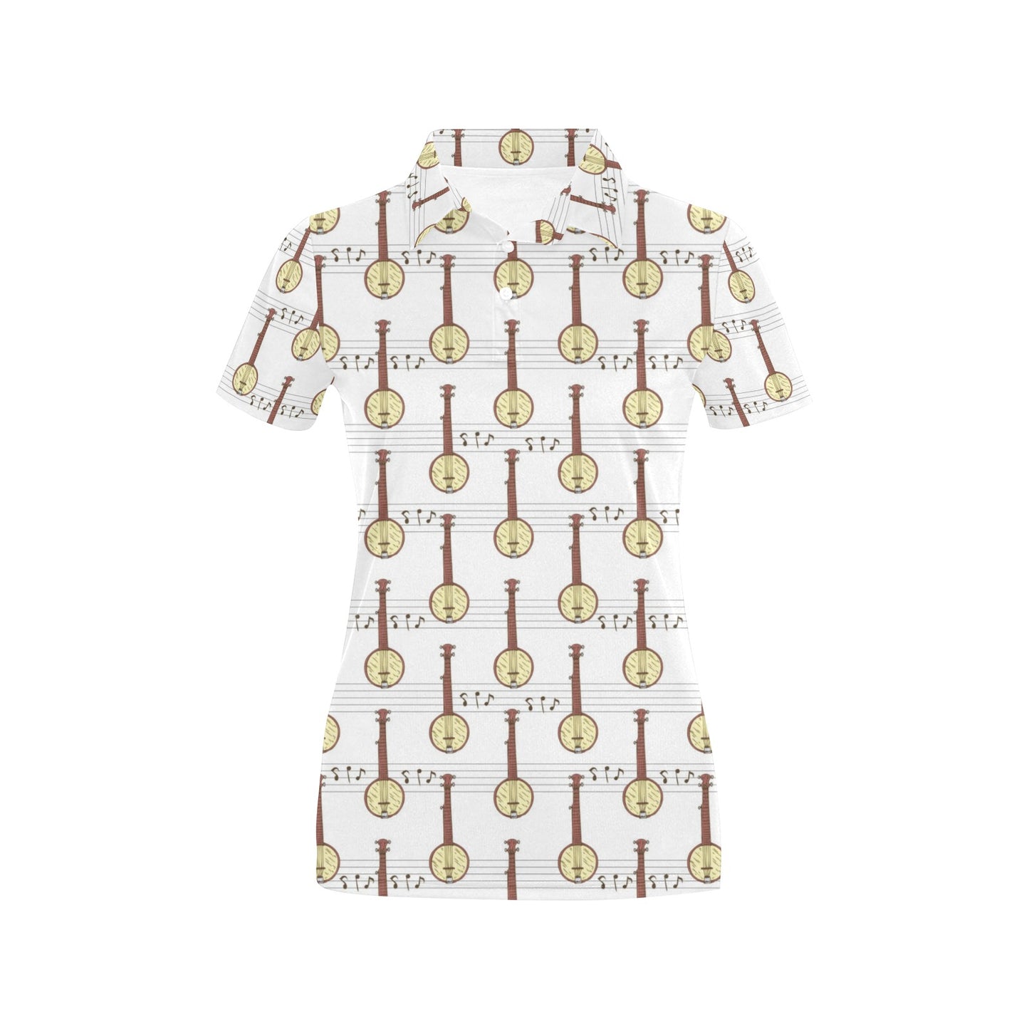 Banjo Print Design LKS402 Women's Polo Shirt