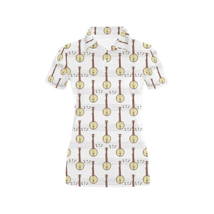 Banjo Print Design LKS402 Women's Polo Shirt