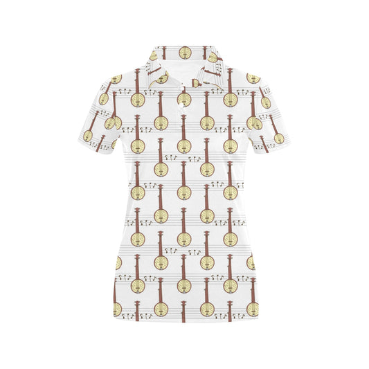 Banjo Print Design LKS402 Women's Polo Shirt