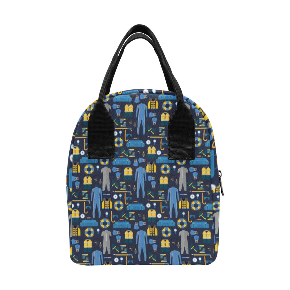 Scuba Equipment Print Design LKS305 Insulated Lunch Bag