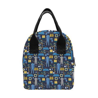 Scuba Equipment Print Design LKS305 Insulated Lunch Bag