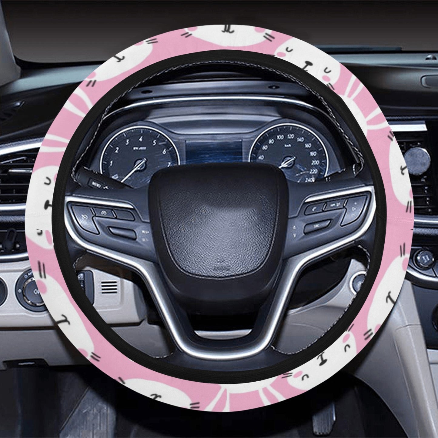 Rabbit Print Design LKS401 Steering Wheel Cover with Elastic Edge