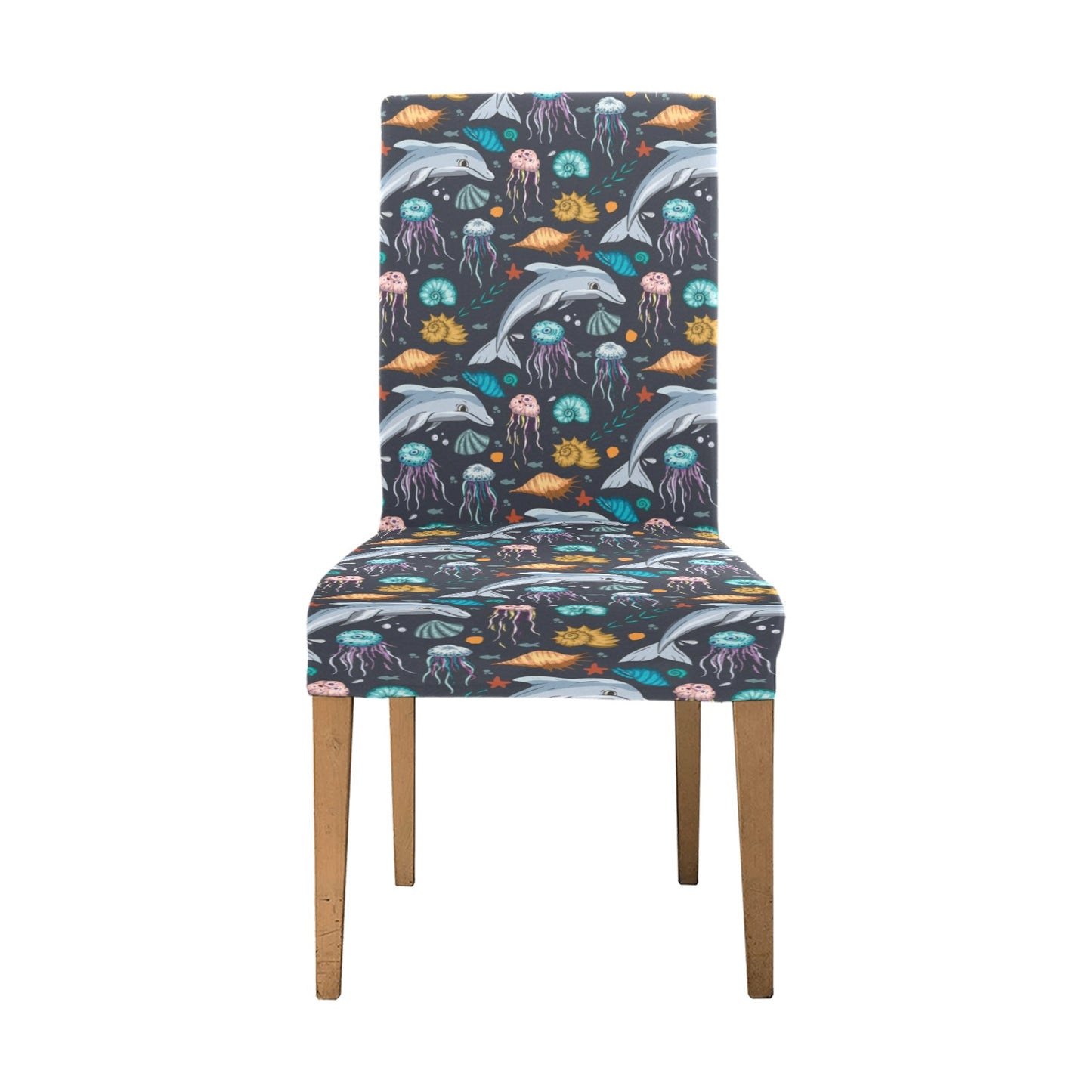 Underwater Dolphin Print Design LKS304 Dining Chair Slipcover