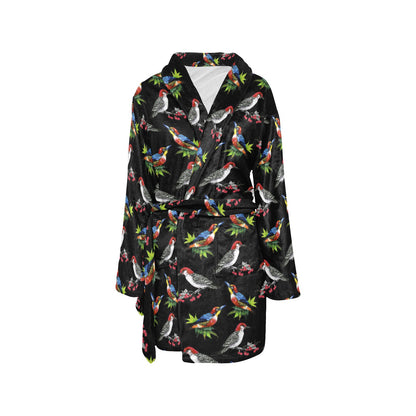 Birds Pattern Print Design 06 Women's Fleece Robe