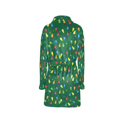 Christmas Light Pattern Print Design 02 Women's Fleece Robe