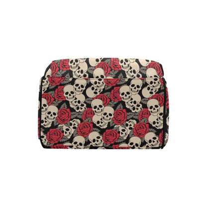 Skull And Roses Print Design LKS301 Diaper Bag Backpack